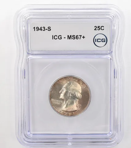 1943-S Washington Quarter MS67+ ICG Beautiful Tone *9121