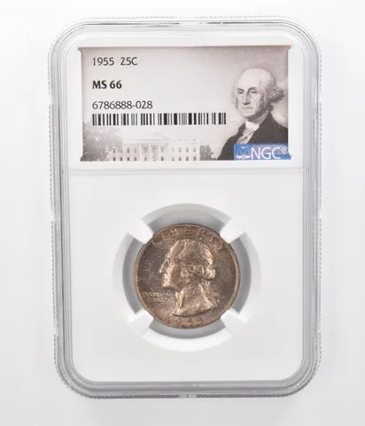 1955 Washington Quarter MS66 NGC Beautiful Tone *2346