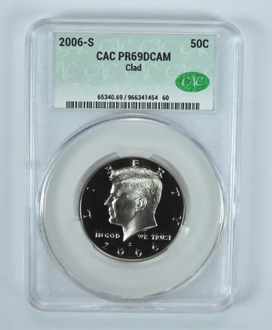 2006-S Kennedy Half Dollar CLAD PR69 DCAM CAC CACg