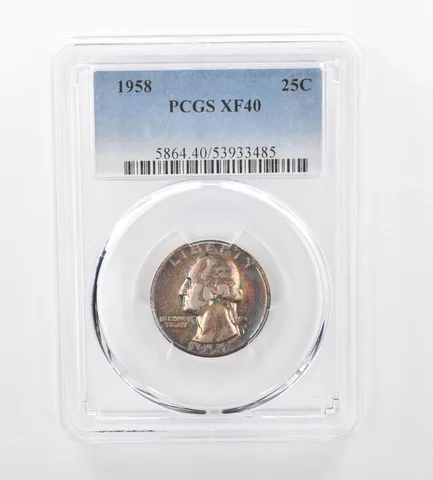 1958 Washington Quarter XF40 PCGS Beautiful Tone *0969
