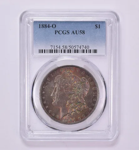 1884-O Morgan Silver Dollar AU58 PCGS Beautiful Tone *0452
