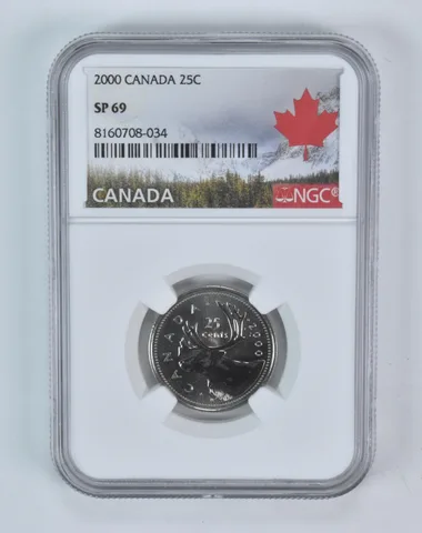2000 Canada 25 Cent Caribou SP69 NGC Canada Label