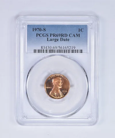 1970-S Lincoln Memorial Cent Large Date PR69 RD CAM PCGS Beautiful Tone a8068