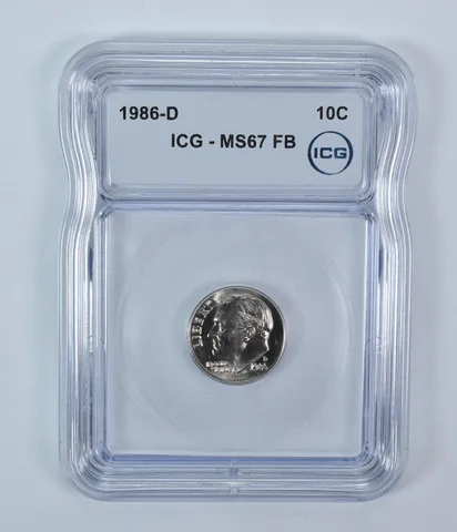 1986-D Roosevelt Dime MS67 FB ICG