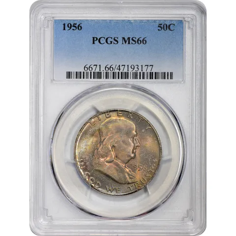 MS66 1956 Franklin Half Dollar PCGS Beautifully Toned a2906