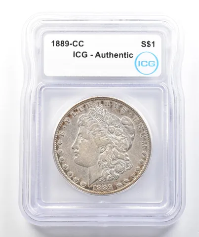 1889-CC Morgan Silver Dollar Authentic ICG *9848