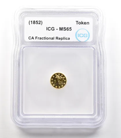 (1852) California Fractional Gold Token Liberty Head 1/2 Dollar MS65 ICG *4118