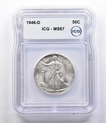 1946-D Walking Liberty Half Dollar MS67 ICG *2492