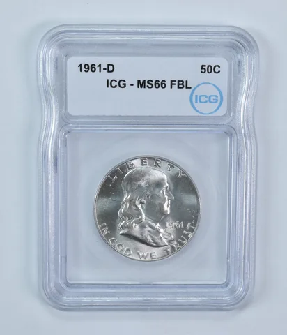 1961-D Franklin Half Dollar MS66 FBL ICG