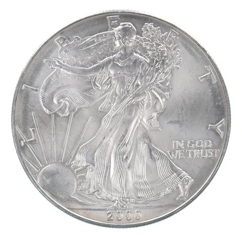 Beautiful Toned - 2000 American Silver Eagle 1 Troy Oz .999 Fine Silver *144