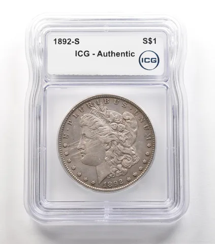 1892-S Morgan Silver Dollar Authentic ICG *5624
