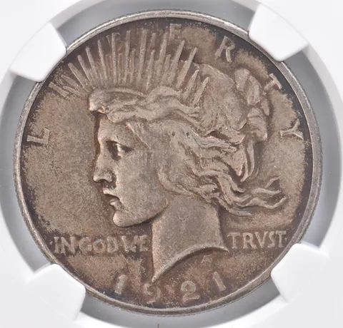 1921 Peace Silver Dollar High Relief Genuine NGC Beautiful Tone *1108