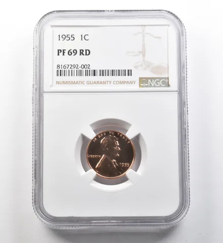 1955 Lincoln Wheat Cent PF69 RD NGC *8133