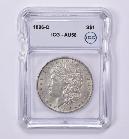 1896-O Morgan Silver Dollar AU58 ICG *0517