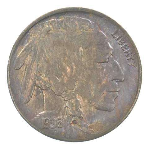 1936-S Indian Head Buffalo Nickel Beautiful Tone *4753