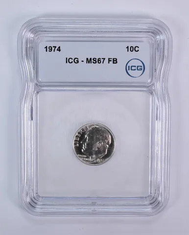 1974 Roosevelt Dime MS67 FB ICG