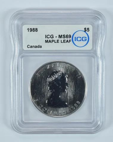 1988 Canada 5 Dollar Silver Maple Leaf MS69 ICG