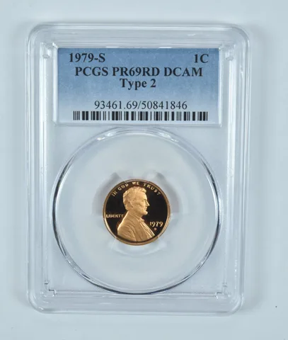 1979-S Lincoln Memorial Cent Type 2 PR69 RD DCAM PCGS Blue Label