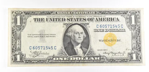 1935 A $1 Silver Certificate North Africa Yellow Seal Fr#2306 AU *9330