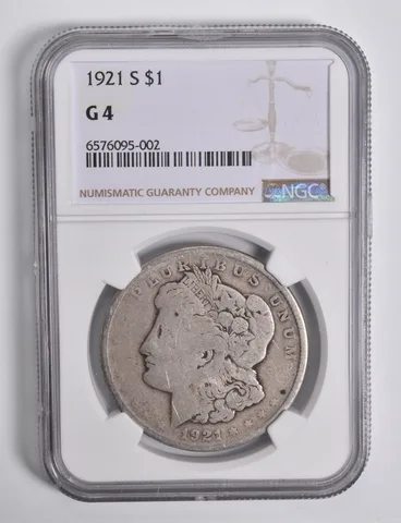 G4 1921-S Morgan Silver Dollar NGC Low Ball Lowball Pocket Piece a4665