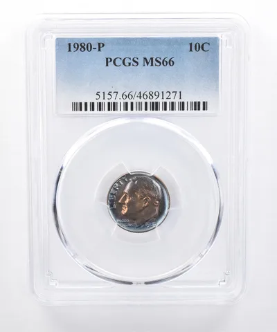 1980-P Roosevelt Dime MS66 PCGS Beautiful Tone *8292