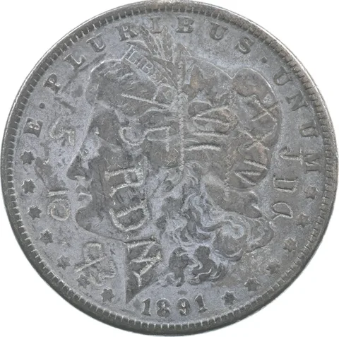 1891 Morgan Silver Dollar Love Token Counterstamped *5588