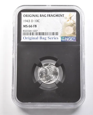 1943-D Mercury Dime Original Bag Fragment MS66 FB NGC *6114