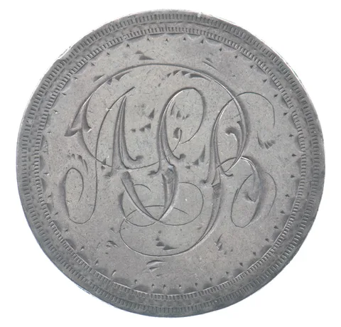 1800's Morgan Silver Dollar Love Token AIB a8597