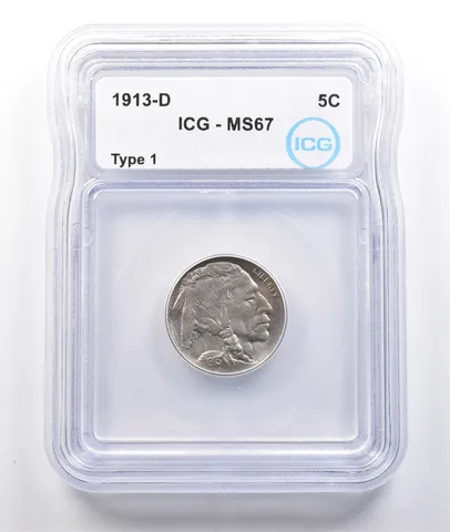 1913-D Indian Head Buffalo Nickel Type 1 MS67 ICG *3773