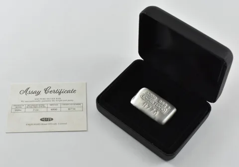 3 Oz Silver Bar Engelhard W/ Box & COA 770 Serial *5032