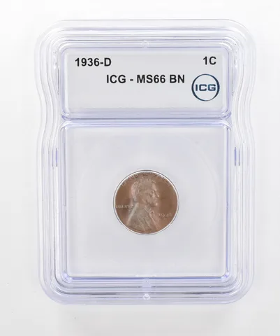 1936-D Lincoln Wheat Cent MS66 BN ICG Beautiful Tone *2912