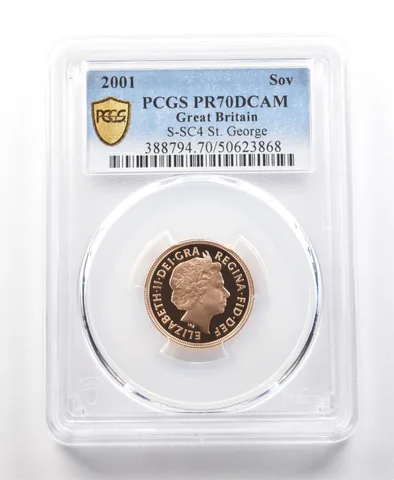 2001 Great Britain Gold Sovereign PR70 DCAM PCGS a1155