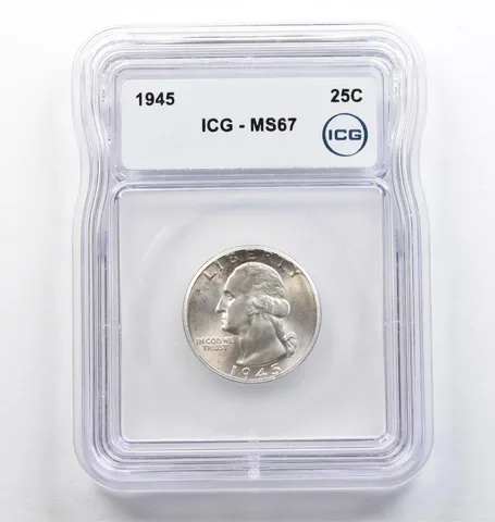 1945 Washington Quarter MS67 ICG *9432