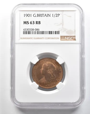 1901 Great Britain 1/2 Penny MS63 RB NGC *4031