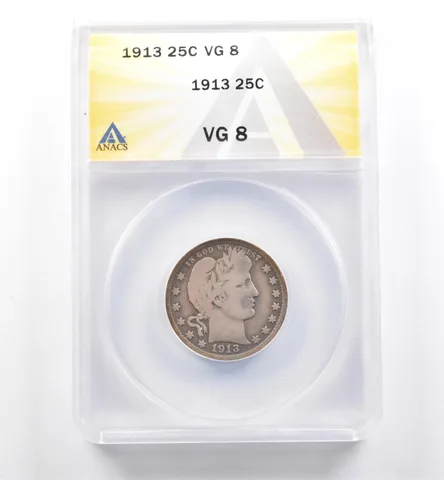 1913 Barber Quarter VG8 ANACS *6055