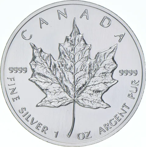 1993 Canada 5 Dollars Silver Maple Leaf 1 Oz Silver BU