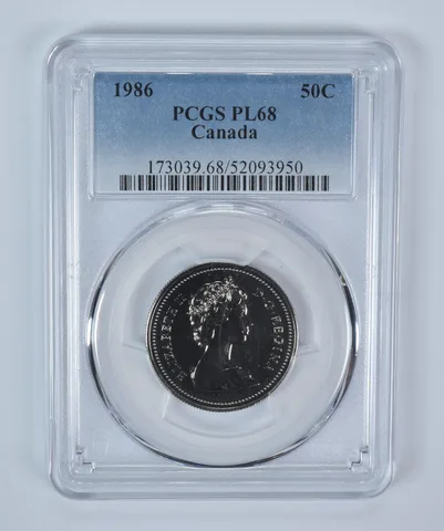 1986 Canada 50 Cents PL68 PCGS Blue Label
