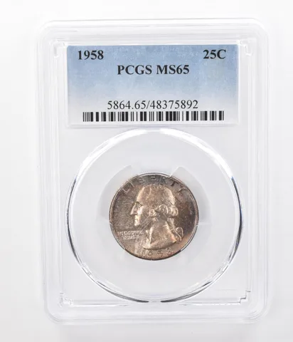 1958 Washington Quarter MS65 PCGS Beautifully Toned a7426