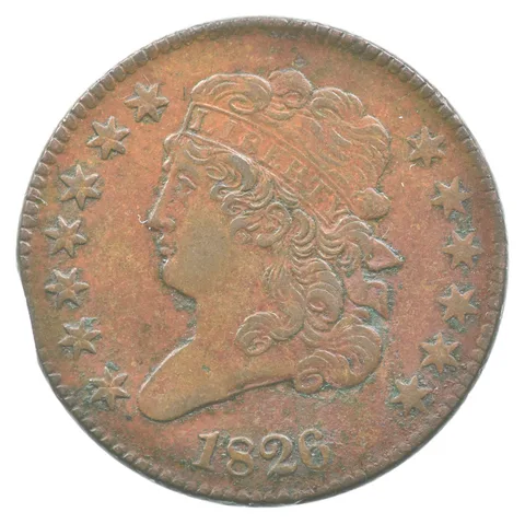 1826 Classic Head Half Cent a8209