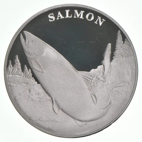 2003 National Wildlife Refuge Centennial Salmon 90% Silver Round US Mint