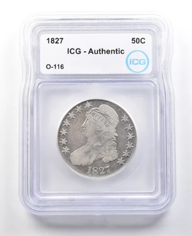 1827 Capped Bust Half Dollar O-116 Authentic ICG *3015