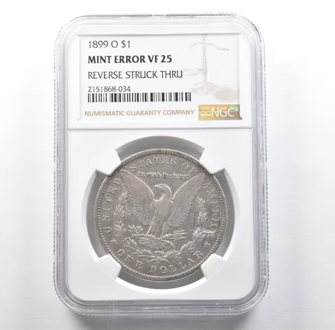1899-O Morgan Silver Dollar Mint Error Reverse Struck Thru VF25 NGC *3186