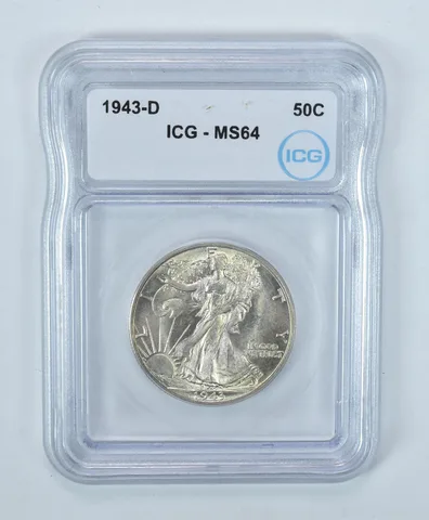 1943-D Walking Liberty Half Dollar MS64 ICG