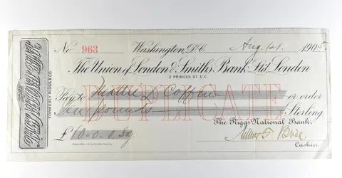1905 Washington DC Riggs National Bank Check $10 *8367