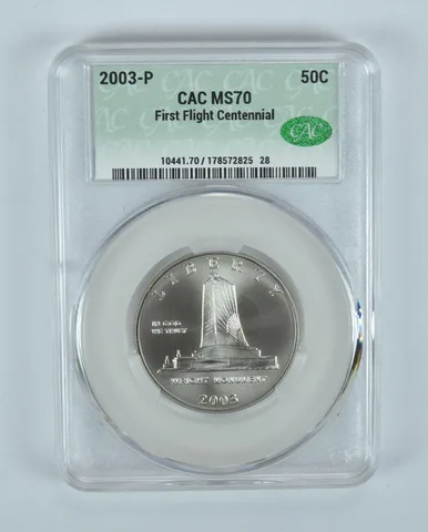 2003-P First Flight Commemorative Half Dollar MS70 CAC CACg
