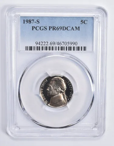 1987-S Jefferson Nickel PR69 DCAM PCGS Blue Lbl