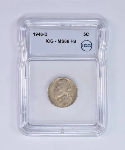 1946-D Jefferson Nickel MS66 FS ICG Beautiful Tone *8013