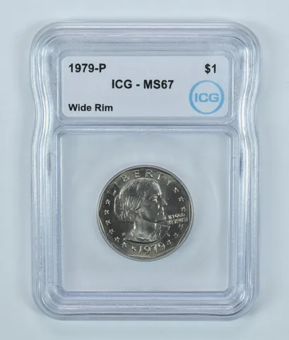 1979-P Susan B Anthony $1 Wide Rim MS67 ICG