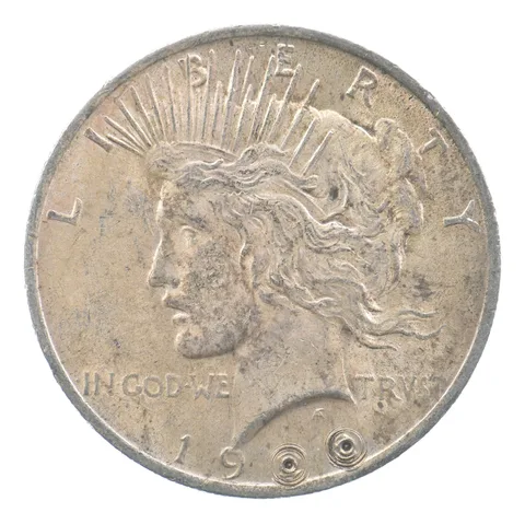 19xx Peace Silver Dollar Nipple Counter Stamped *9815