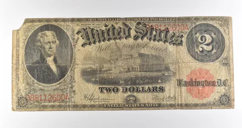 1917 $2 Legal Tender Red Seal Large Note Fr#60 *4586